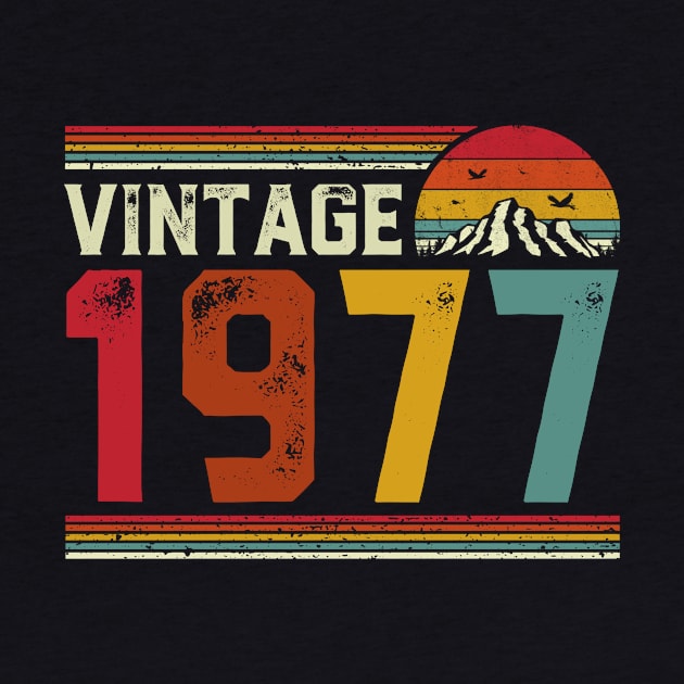 Vintage 1977 Birthday Gift Retro Style by Foatui